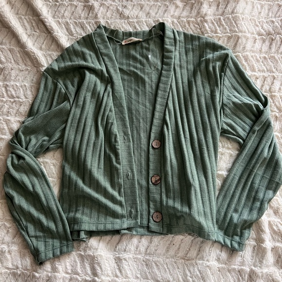 Green Ribbed Lounge Set - Picture 2 of 4